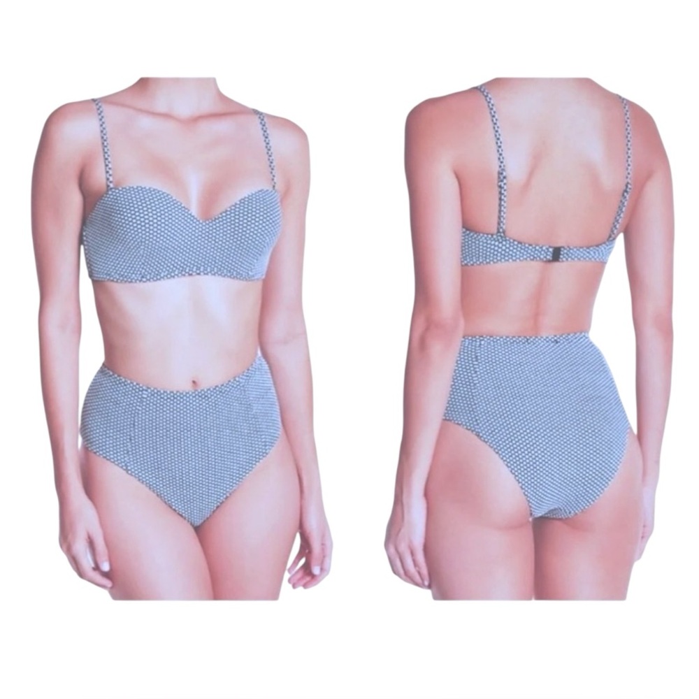 $95 Onia Dotted Swim Bottom Bikini Large High Waist Full Coverage Textured Dots